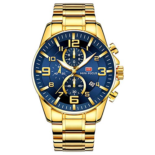 Preisvergleich Produktbild JSX Herren Chronograph Luminous Auto Kalender wasserdicht Quarzuhr Kalender Business Kleid Armbanduhr - wasserdicht bis zu 30 m,B