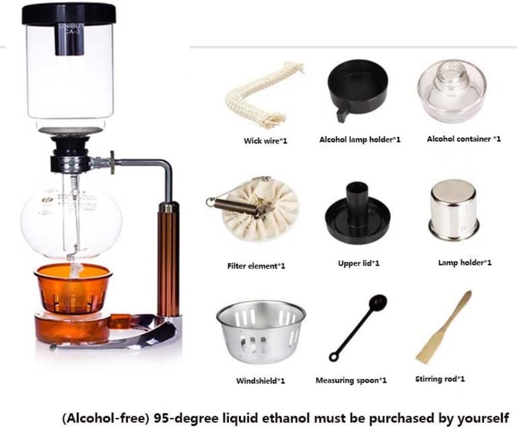 Siphon Coffee Pot, Vacuum Manual Brewing Household Glass Siphon Pot Manual Coffee Maker Coffee Set