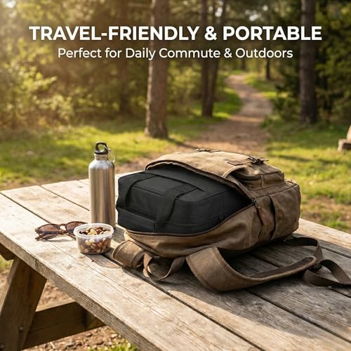 Image of SVH Insulated Lunch Bag | Leak Proof Food Safe Interior | Durable Zipper & Strong Handle Portable Tiffin Carry Bag for Office, School & Travel (Black)