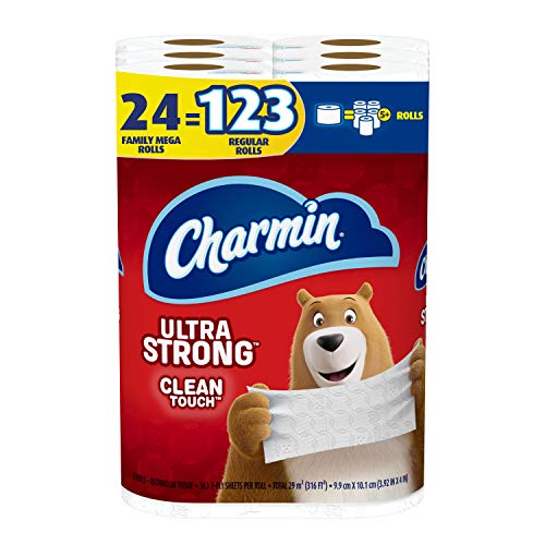 Charmin Ultra Strong Clean Touch Toilet Paper, 24 Family Mega Rolls = 123 Regular Rolls Charmin Ultra Strong Clean Touch Toilet Paper, 24 Family Mega Rolls = 123 Regular Rolls