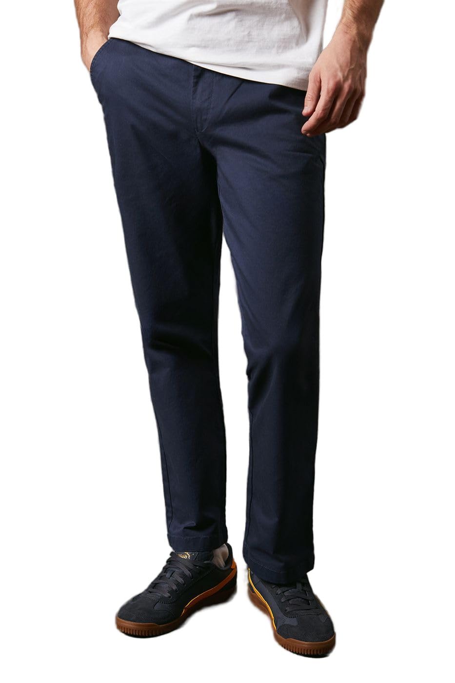 Maine Premium Chino Trousers, 34S, Mid Blue