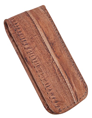 Clip magnético para billetes Marshal, cartera de piel de anguila café impermeable 7