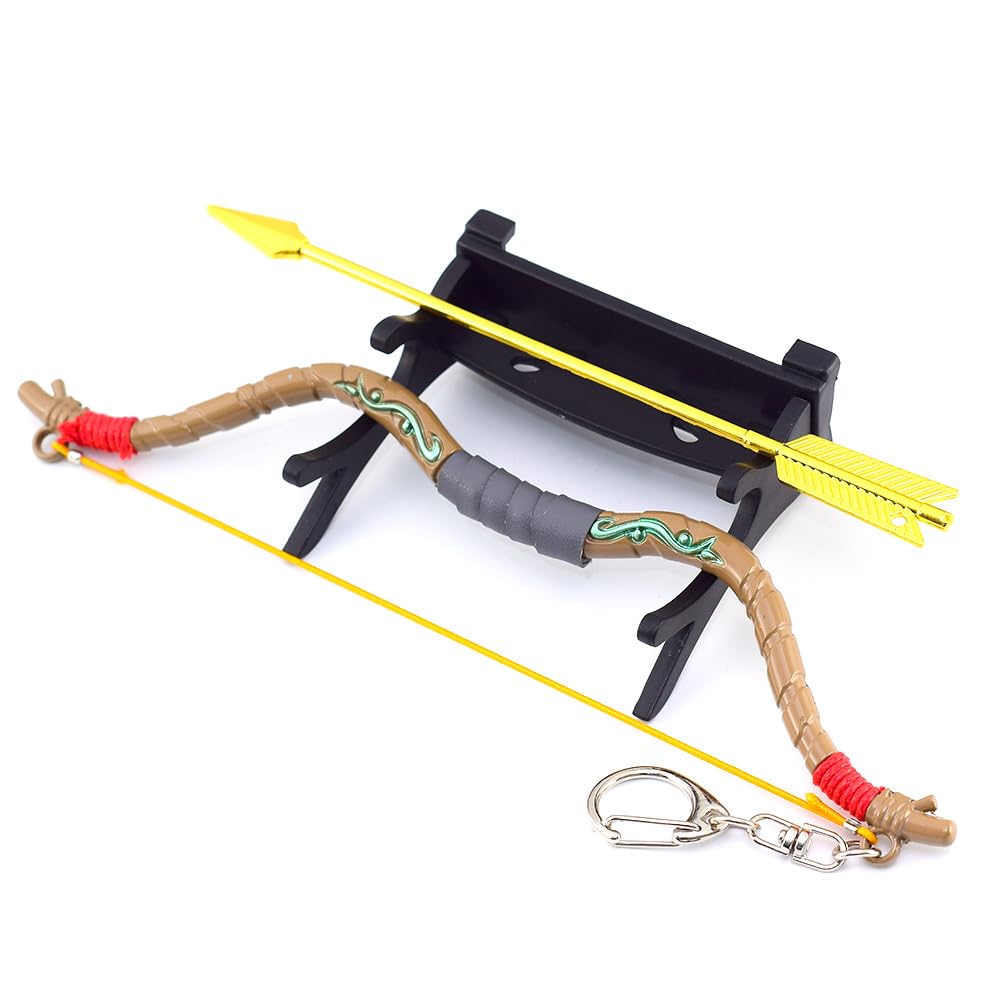 Superbuybox Link Martial Arts Sword Spear Arrow Bow Shield Action Figure Game Collection Desk Room Decoration Backpack Pendant Gift (Link Wooden Bow and Arrows)