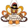 Thanksgiving turkey door sign decor give thanks wooden wreath for front door hanger yard farmhouse home gobble sign thankful wreath rustic autumn harvest thanksgiving party decor  urban country home decor