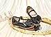 PHIRAMIN Toddler Flower Girl Black Dress Shoes - Little Girl Ballet Flats Size 11 Sparkly Bow Wedding