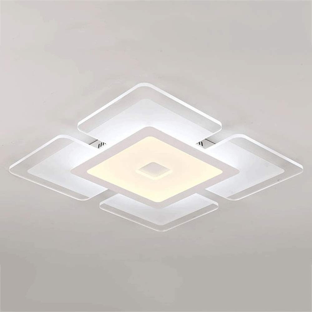 Rectangle Ceiling Light LED Dimmable With Remote Control Ultra-Thin Acrylic Ceiling Lamp Modern Living Room Decoration Lighting,SteplessDimming-52 * 52CM