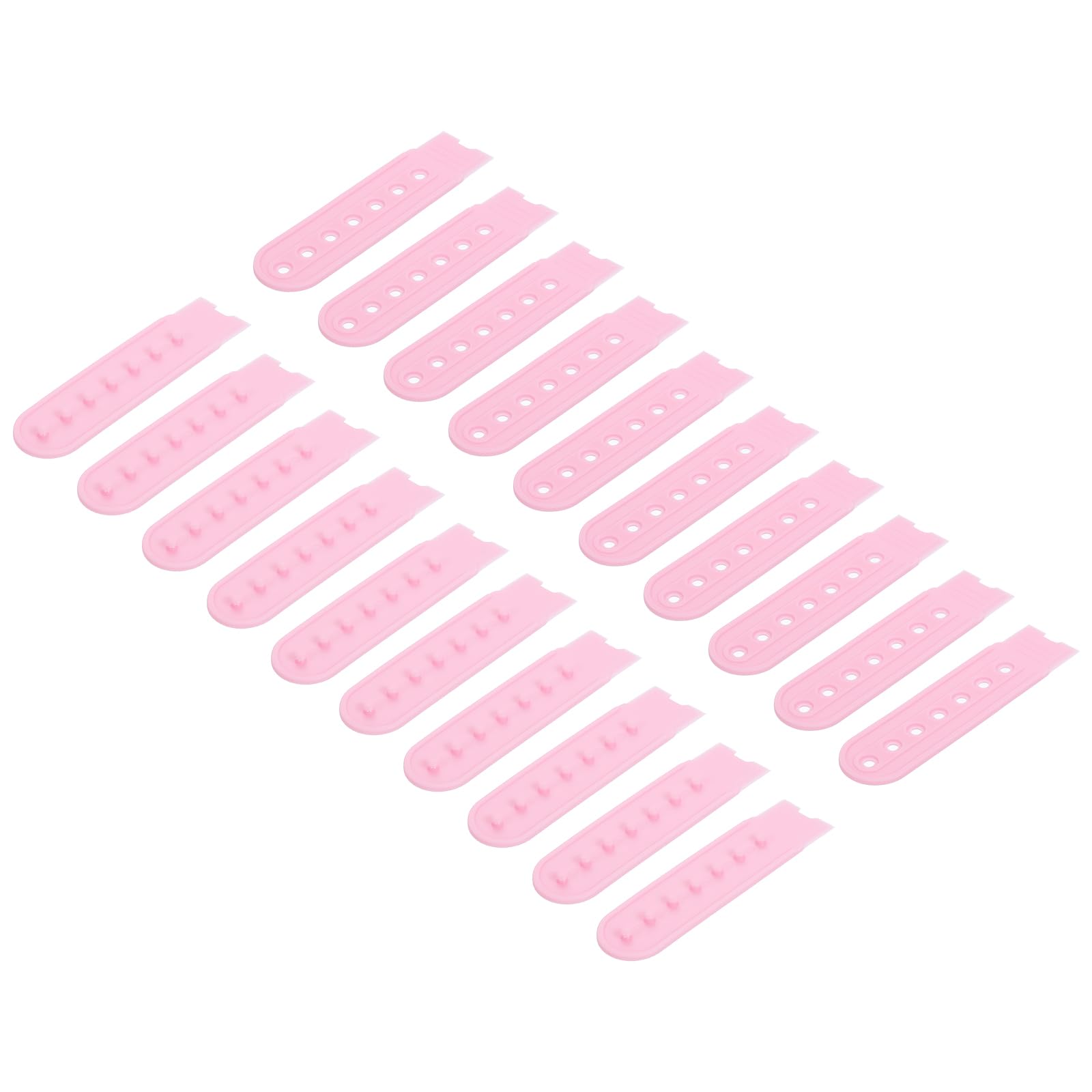 sourcing map 12 Pairs Snapback Strap Cover, 7 Holes Plastic Adjustable Hat Snap Buckle Replacement for Caps Repairing (Light Pink)