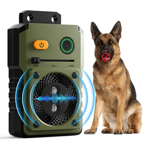 Queenmew Anti Barking Device for Dogs 3 Modes Ultrasonic Dog Bark Deterrent Devices Long Range 50ft Type-C Rechargeable Bark Box Barking Control Devices No More Barking Indoor/Outdoor Training