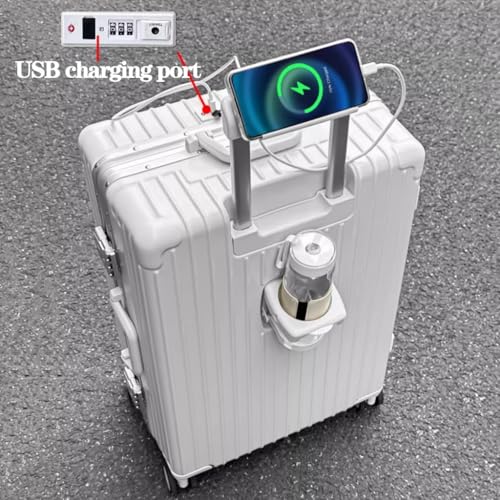 Carry On Luggage with Compartment,Lightweight Hard Shell Rolling Suitcase with Spinner Wheels,Travel Trunk Luggage with TSA Lock and USB Port(Pink,26 inches)2