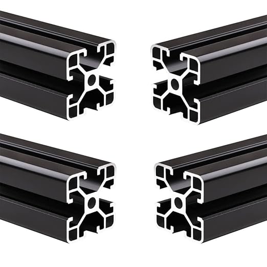 4PCS T Slot 4040 Aluminum Extrusion Profile 78.7'',European Standard Anodized Linear Rail for 3D Printer Parts and CNC DIY 2000mm Black