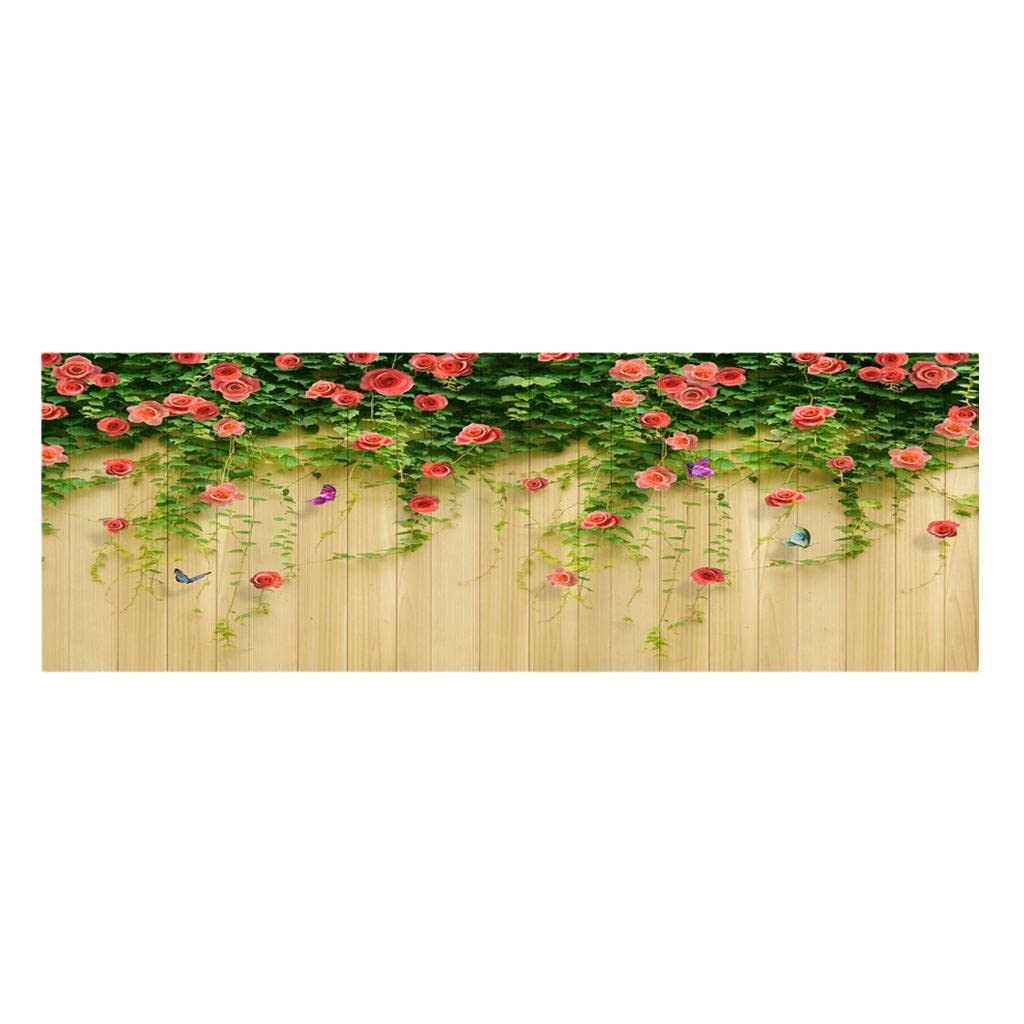 ATORSE® Flower Vines Printed Floor Mat Runner Non-Slip 3D Area Rugs Carpet 40X120Cm