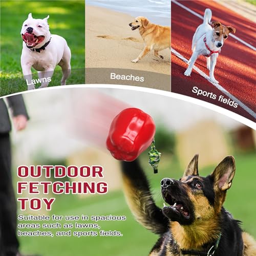 LiuMelinda Dog Chew Toys for Aggressive-Chewers - Indestructible Dog Toy for Aggressive Chewer,Tough Chew Toys for Dogs (Rubber Red Apple)