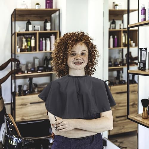 Capa para Corte de Pelo Profesional Impermeable Negra miniatura 5