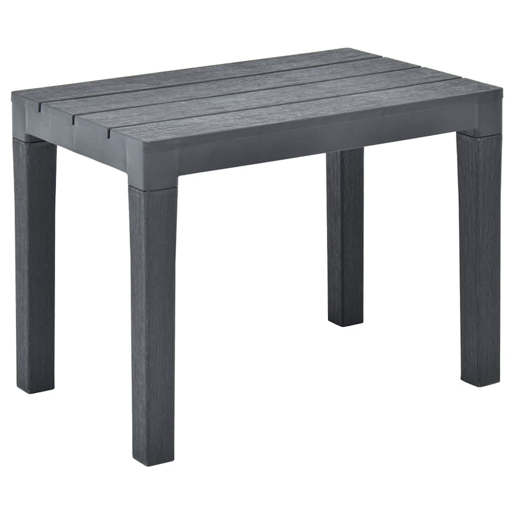 Tavolo da Giardino in Plastica Antracite con 2 Panche Resistenti per Relax Esterno, Set per Terrazza, Balcone, Patio, Veranda, per Pranzo e Conversazioni con Famiglia