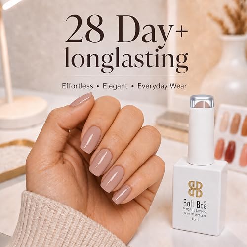 Image of Bolt Bee Dusty Blush Color Gel Nail Polish Soak Off UV Gel DIY at Home Manicure Salon Nail Art