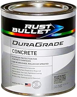 Rust Bullet - DuraGrade Concrete High-Performance Easy to Apply Concrete Coating in Vibrant Colors for Garage Floors, Basements, Porch, Patio and more - Quart, Jet Black