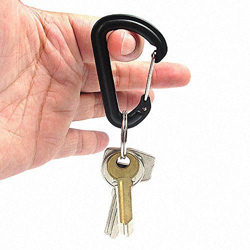 Grampo de gancho, Andoer 5pcs forma de D de plástico mosquetão anel em forma de chave corrente ganch