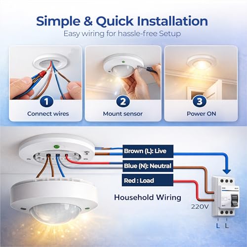 SENSILUX 360° Infrared Motion Sensor Ceiling Mount Pack of 1 - Image 4