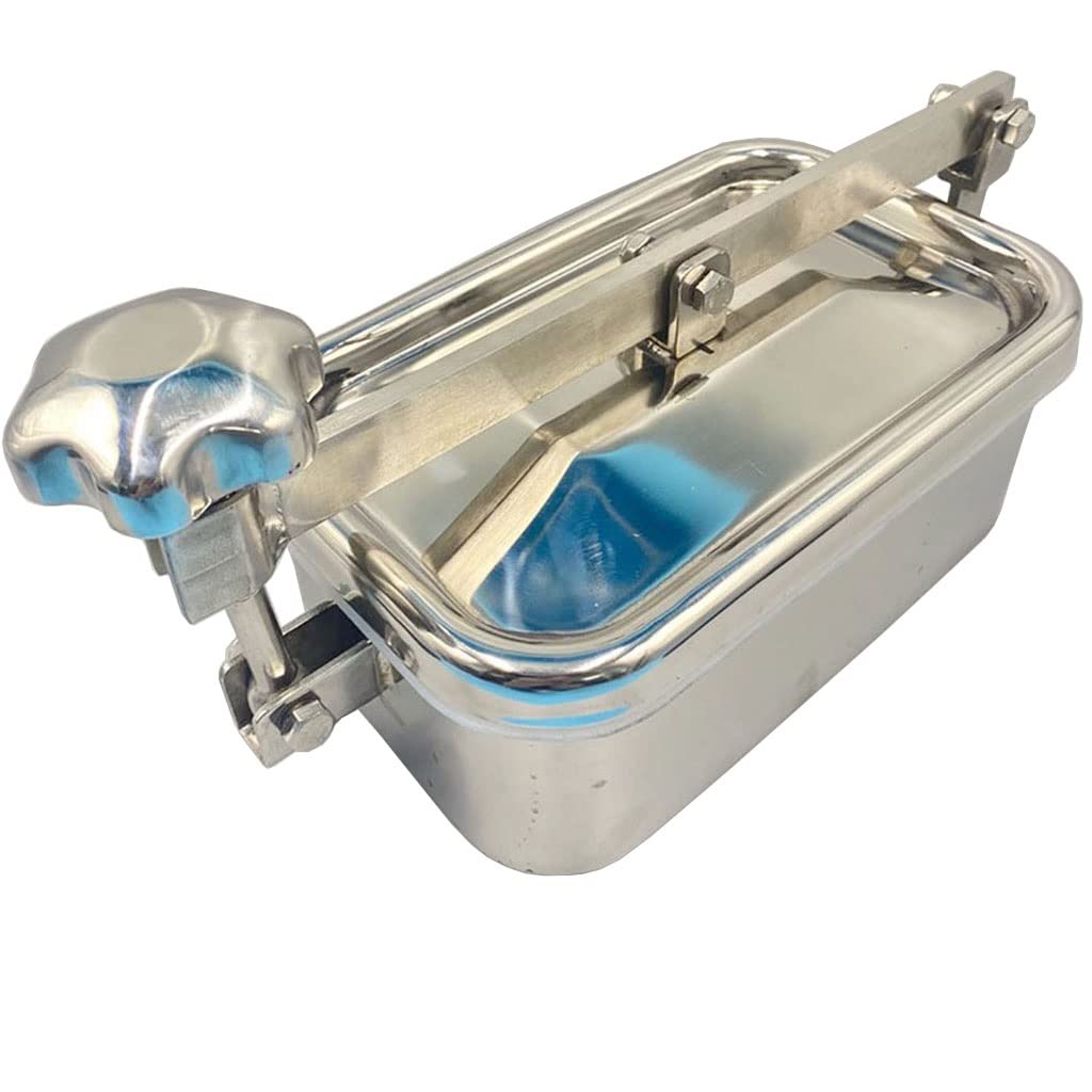 1pcs Manhole Cover With Lid Rectangular Quick Open Stainless Steel Tank Manway Door?Dairy/Beer Sanitary ManHole Cover (Color : 250x150x80)