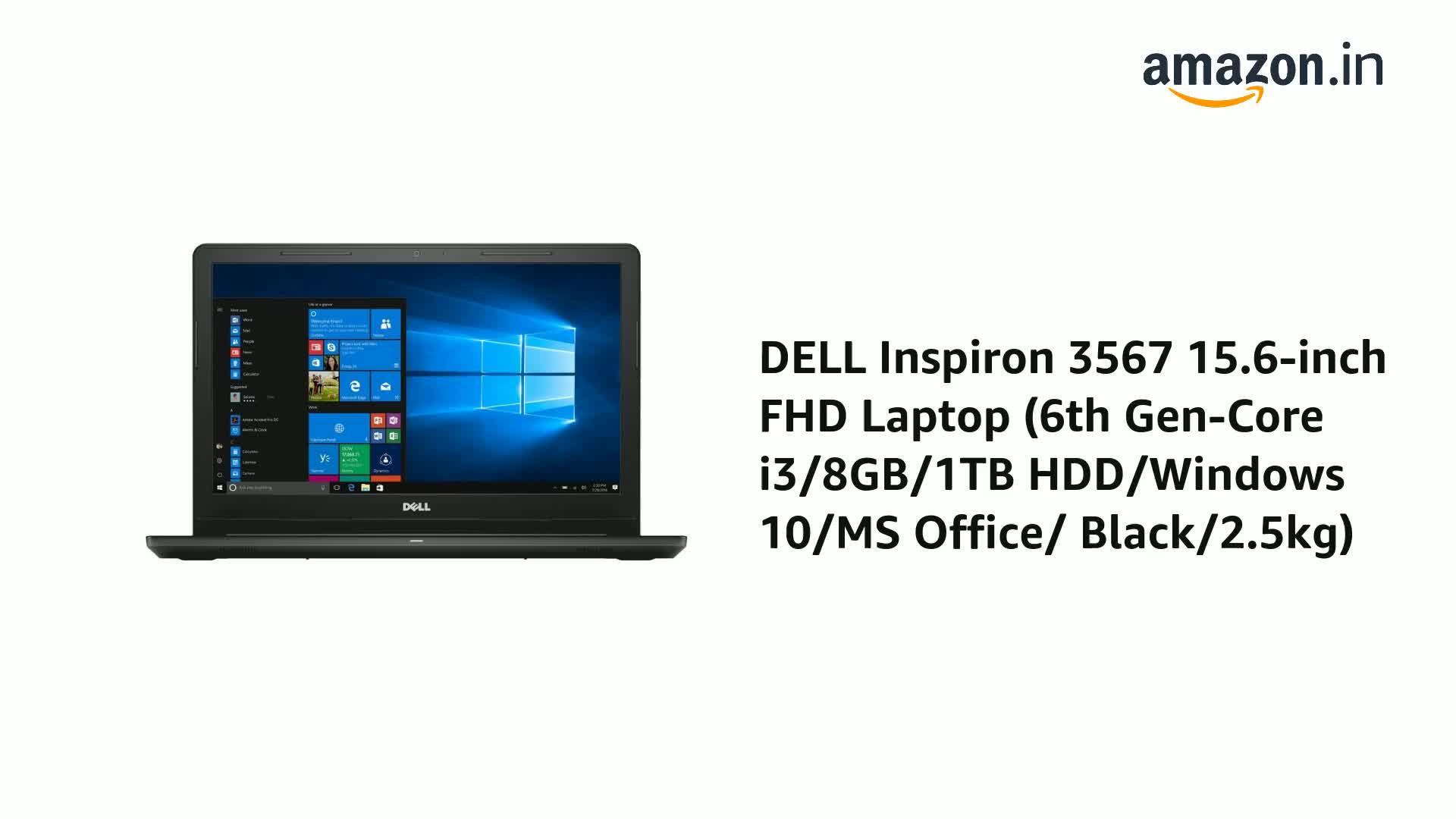 DELL Inspiron 3567 15.6-inch FHD Laptop (6th Gen-Core i3/8GB
