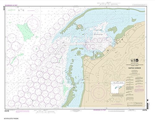 Paradise Cay Publications NOAA Chart 81076: Commonwealth of The Northern Mariana Islands Saipan Harbor 31.8 x 41.1 (Traditional Paper)