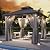 Aoxun 10’x10’ Hardtop Gazebo, Permanent Metal Pavilion with Galvanized Steel Double Roof, Outdoor Pregola for Lawn, Garden, Patio (Black)