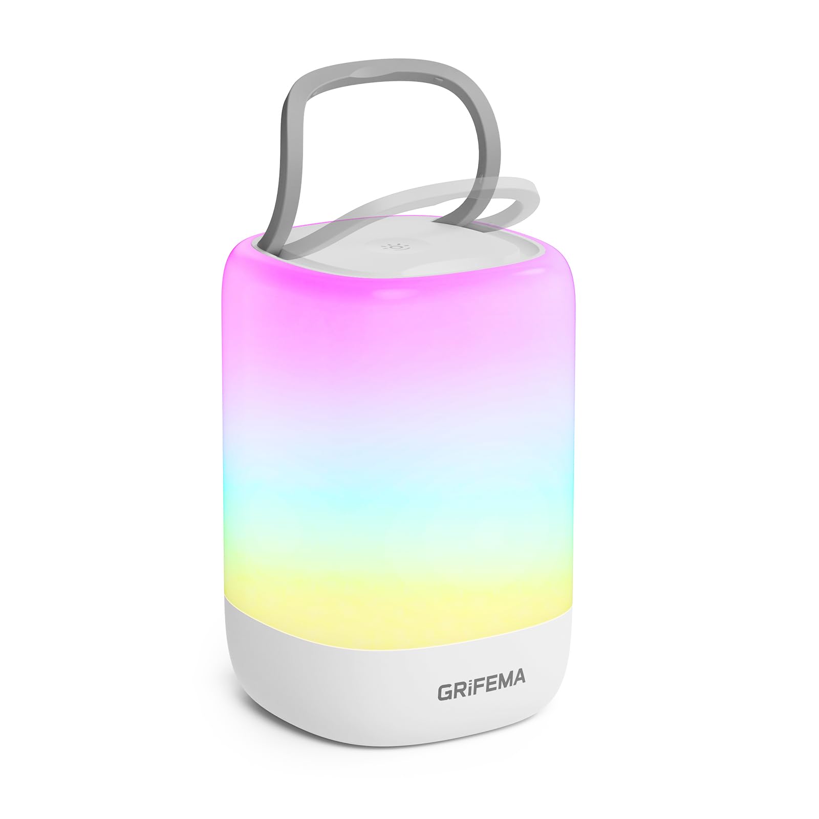 GRIFEMA Abat Jour da Comodino Senza Fili GD104 – Lampada Touch Ricaricabile, 7 Colori RGB a Gradiente, Timer 30 Min, USB-C per Camera da Letto, Bambini, Campeggio