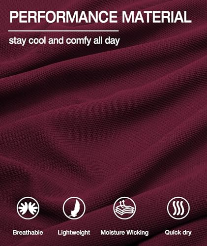 LLdress Men's Polo Golf Shirt Short Sleeve T-Shirts Pique Collared Shirts with Pocket3