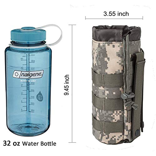 Outdoor Gear Mesh Flask Bag Drawstring Water Bottle Pouch Molle Water Bottle Attachment Acu Cp Camouflage Tactical Hiking Camping (Acu) #TOP1