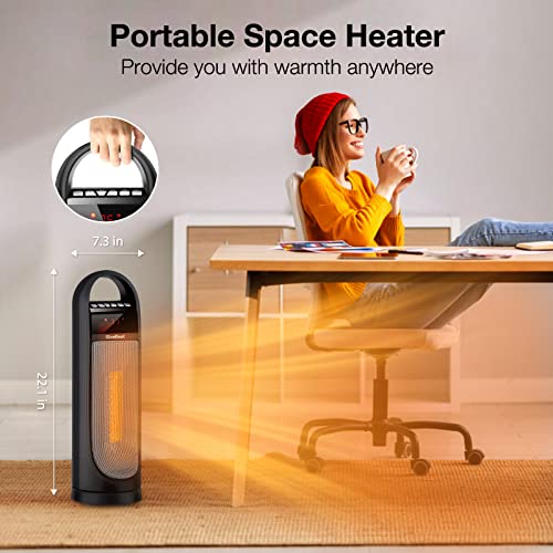 Givebest Tower Space Heater, Portable Ceramic Heater 1500W/900W With Remote Control, Timer, Thermostat, Overheat & Tip-Over Protection, Rotating Electric Heater For Room Home Office Garage Indoor Use #TOP6