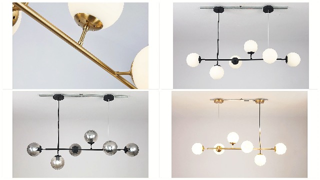 BOKT Mid Century Modern Globe Linear Chandelier Pendant