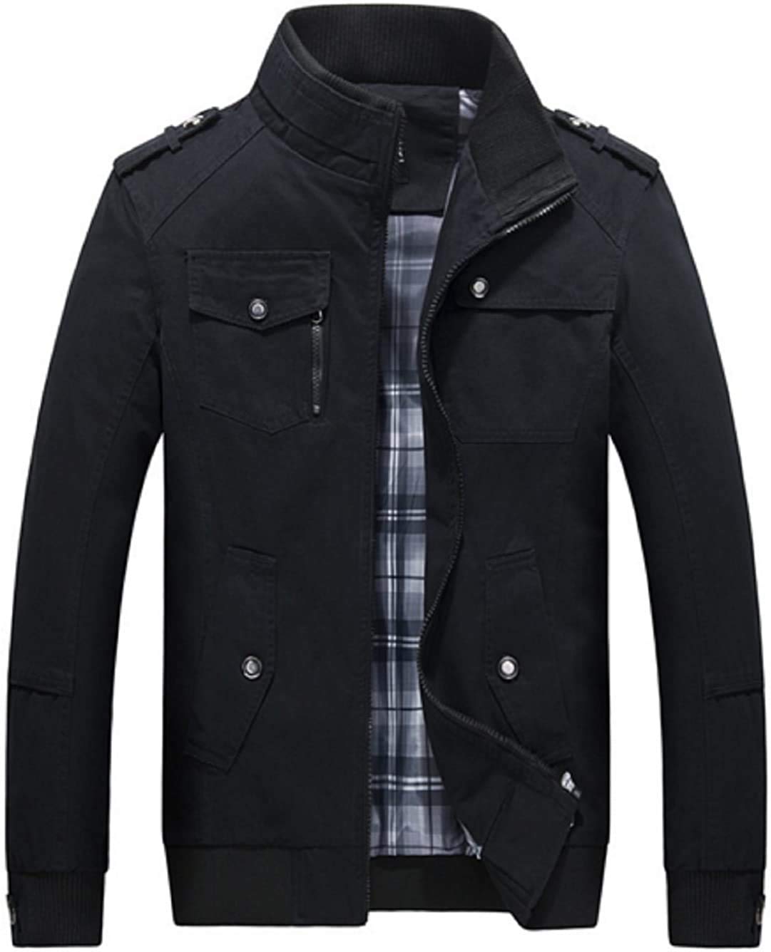 Men's Autumn and Fall Stand Colllar Outerwear Jacket Coat