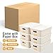 Bagnizer Small Plastic Twill Woven Storage Baskets with Lids, Stackable Organizing Containers with Labels for Pantry Closet Office, 6-Pack,10.35