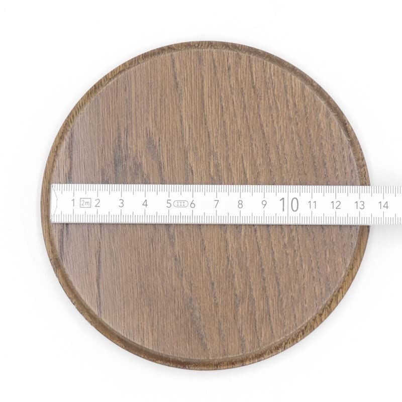 Generisch 10 placas de cuña redondas marrón AF 13 cm con 20 hojas de aluminio de roble, tabla cuña, tabla de especias, cartel trofeo.