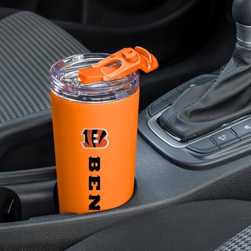 Image of Rico Industries NFL Football 24oz Stainless Steel Tumbler with Lid and Dual Functioning Lid
