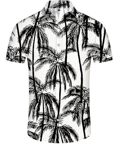 Mens Hawaiian Tropical Button Shirt: Beach Casual Short Sleeve Summer Clothing2