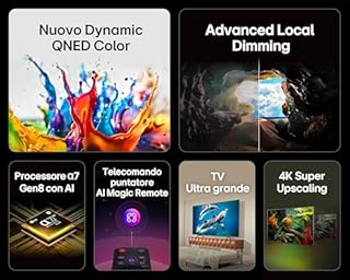 LG QNED AI QNED84 TV 43 pollici, Smart TV 4K, Processore α7 Gen8, Dynamic QNED Color, Design Ultra Slim, webOS con AI e telecomando puntatore AI, Gaming con VRR 4K@60Hz, 43QNED84A6C 2025