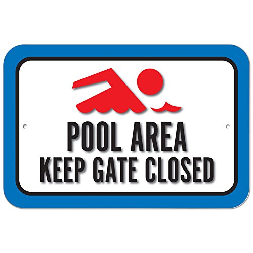 Plastic Sign Pool Area Keep Gate Closed - 6