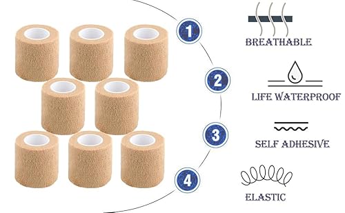 Ciyagpoou Self Adhesive Bandage Wrap,2 Inch Athletic Tape Breathable Elastic Brown Cohesive Bandages, Vet Wrap Sports Tape For First Aid thumb #5