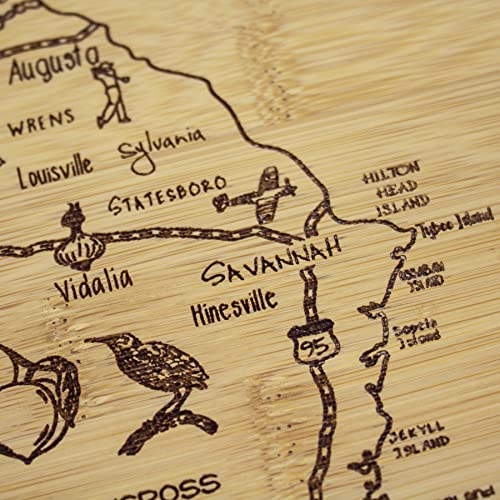 Image of Totally Bamboo A Slice of Life Georgia Engraved Map Cutting Board