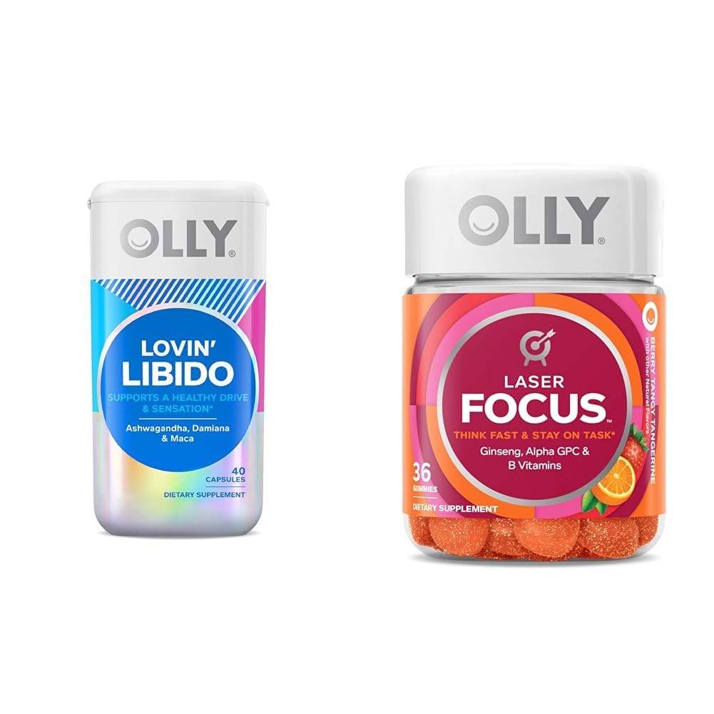 OLLY Lovin Libido Capsules for Women, Laser Focus Gummies with Ginseng, 36 Count