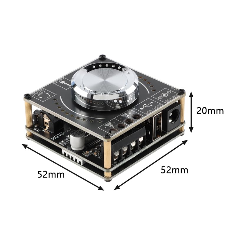 XY-D15H 10W-20W Stereo Blue Tooth Audio Amplifier Module 8-24V Input 20Hz-20kHz 90dB SNR - LED Spectrum Sync for DIY Projects