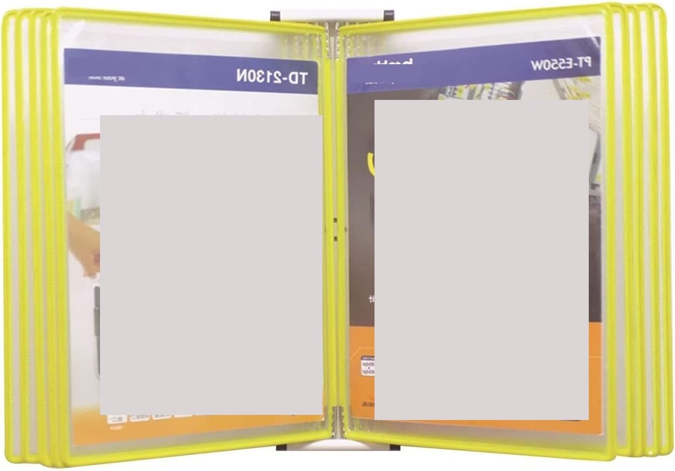 Porte-documents mural A4 avec affichage mural 10 panneaux pivotants et pochette transparente