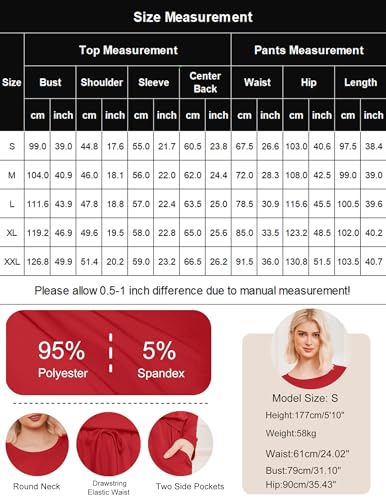 Ekouaer 2 Pack Womens Pajama Sets Long Sleeve Long Pants Pjs Loungewear - image 7