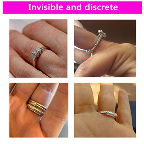 Image of Ring Sizers for Loose Rings, Invisible Size Adjuster Silicone, Guards Spacer Tightener Resizer Fitter for Women Men, Make Smaller Without Resizing Thick Band (Clear, 12)