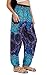 Joob Joob Boho Pants for Women - Hippie Harem Pants Women - Womens Yoga Pants – Comfy Bohemian Flowy Hippie Clothes - Blue Medium