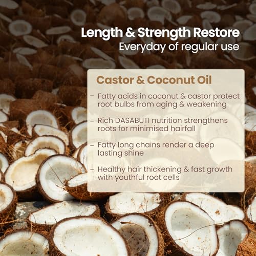 Image of Nat Habit Castor Coconut Dasabuti Hair Oil for Length & Strenghting, Hair Cuticle & Retain Moisture, 100ml