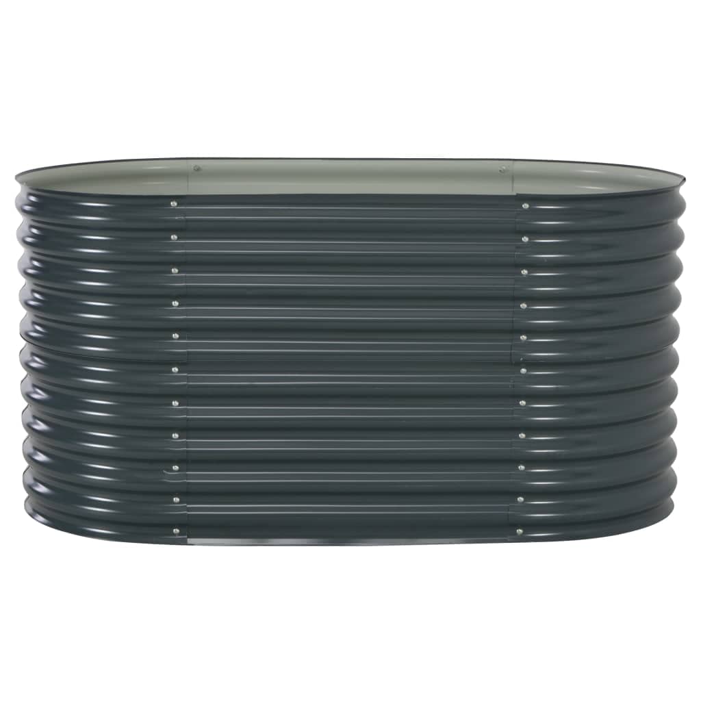 KOIECETA Hochbeet Stahl Grau Gemüsebeet Pflanzbeet Frühbeet Garten, 160 x 80 x 81 cm