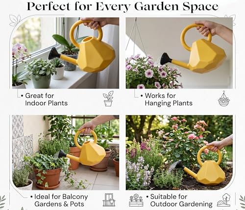 Image of Chipku 3.5 Litre Garden Watering Can with Sprinkler Nozzle | Durable Lightweight Plastic Water Can for Home, Balcony & Outdoor Plants | Easy Pour Long Spout
