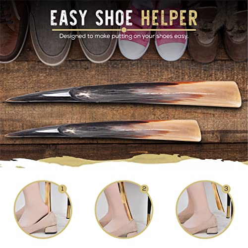 Long Shoe Horn Handle Shoehorn Handmade With An Easy Grip Shoe Horn Long Handle For Seniors, Men, Women, Kids. Real Genuine Horn (Large - 16") #TOP4